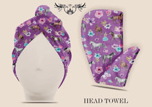 Load image into Gallery viewer, Head Towel - Purple Ponies