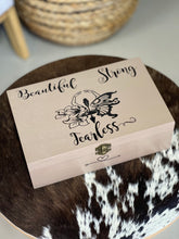 Load image into Gallery viewer, Jewellery Box - Beautiful Strong Fearless 010