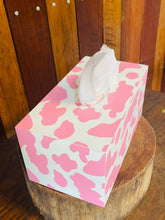 Load image into Gallery viewer, Tissue Box - Pink &amp; White Cowhide Print