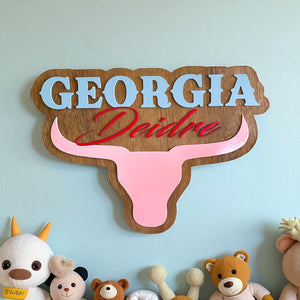 Name Sign - Bull Head - Custom