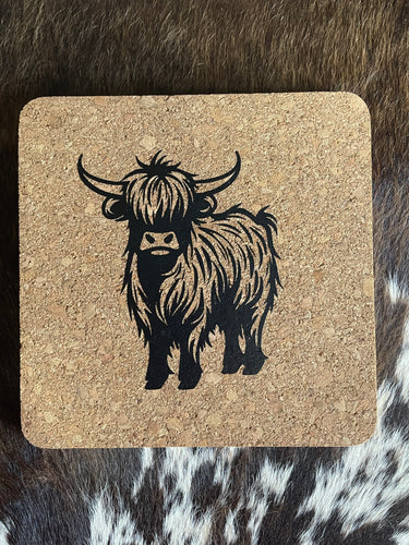 Cork Placemat - Pot Stand - Highland Cow
