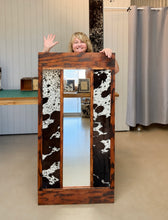 Load image into Gallery viewer, Timber &amp; Cowhide Mirror - Large - PREORDER