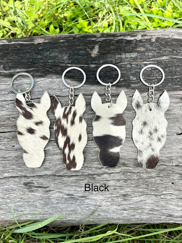 Keyring - Horse Head - Black
