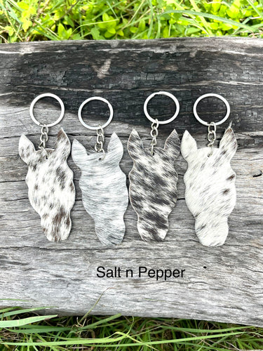 Keyring - Horse Head - Salt n Pepper