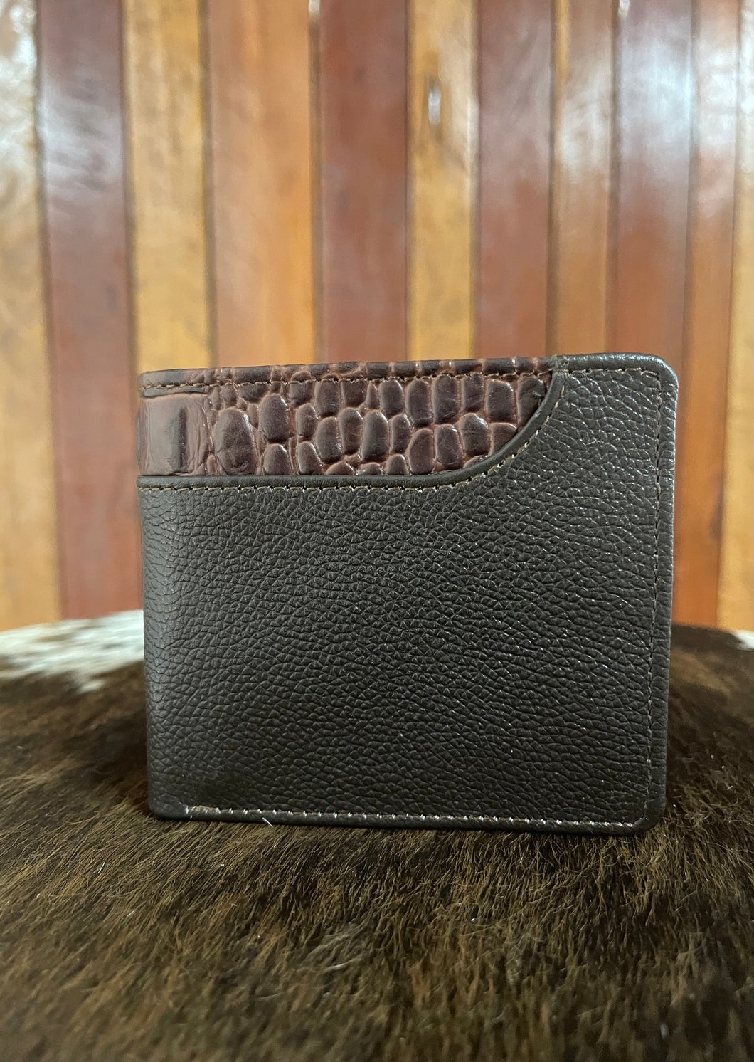 Wallet No Clip - Barcoo -Brown with Brown Croc