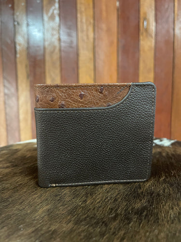 Wallet No Clip - Barcoo - Brown with Brown Ostrich