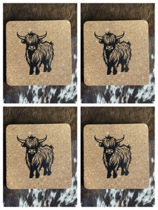 Cork Placemat - Pot Stand - Highland Cow