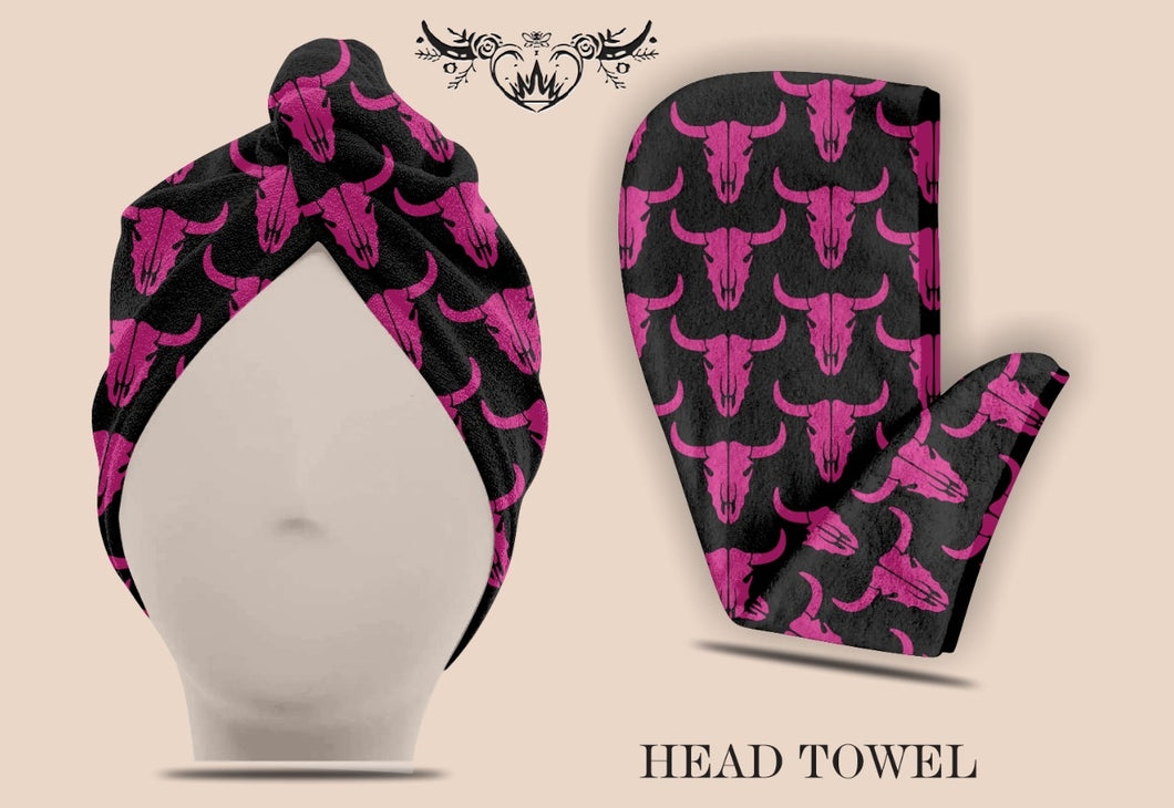 Head Towel - Bull Skulls
