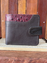 Load image into Gallery viewer, Wallet With Clip - Barcoo - Brown + Shiraz Ostrich Feature