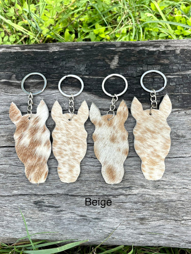 Keyring - Horse Head - Beige