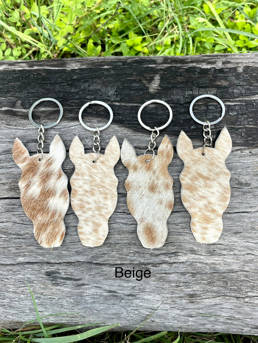 Keyring - Horse Head - Beige