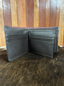 Wallet No Clip - Barcoo - Brown with Shiraz Ostrich