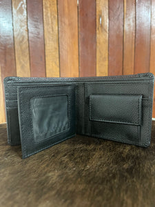 Wallet No Clip - Barcoo - Black with Brandy Ostrich
