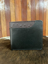 Load image into Gallery viewer, Wallet No Clip - Barcoo - Black with Brandy Ostrich