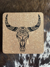 Load image into Gallery viewer, Cork Placemat - Pot Stand - Bull Skull