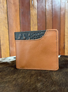 Wallet No Clip - Barcoo - Tan with Brown Croc