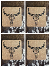 Load image into Gallery viewer, Cork Placemat - Pot Stand - Bull Skull