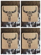 Load image into Gallery viewer, Cork Placemat - Pot Stand - Bull Skull