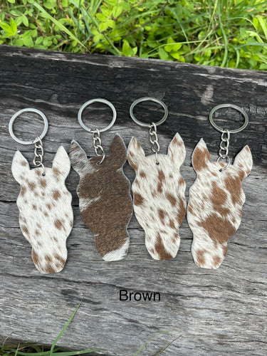 Keyring - Horse Head - Brown
