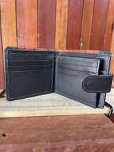 Load image into Gallery viewer, Wallet With Clip - Barcoo - Black + Brown Ostrich Feature