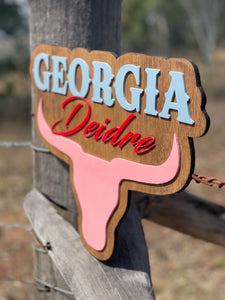 Name Sign - Bull Head - Custom