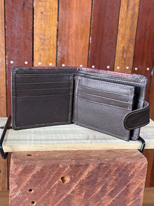 Wallet With Clip - Barcoo - Brown + Shiraz Ostrich Feature