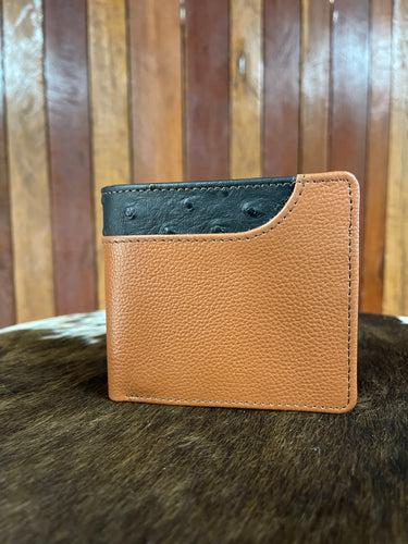 Wallet - Tan with Black Ostrich