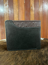 Load image into Gallery viewer, Wallet No Clip - Barcoo - Black with Brandy Ostrich