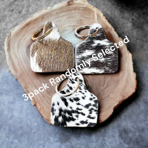 Keyrings - Cattle Ear Tag -  3pk RANDOMLY SELECTED