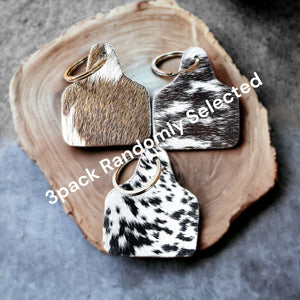 Keyrings - Cattle Ear Tag -  3pk RANDOMLY SELECTED