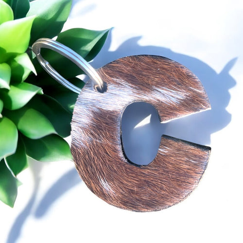 Keyring - Cowhide Letter