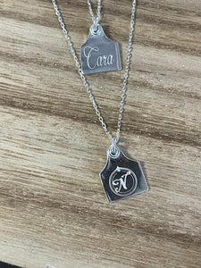 AAA - Travel Tag Necklace - Sterling Silver - Engraved