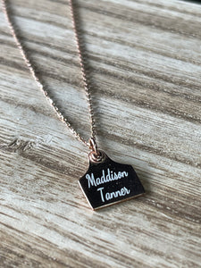 AAA Travel Tag Necklace Rose Gold - Engraved