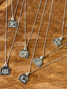 AAA - Travel Tag Necklace - Sterling Silver - Engraved