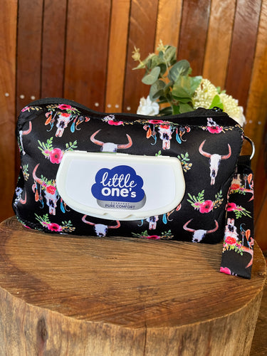 Baby Wipes Holder - Cowskull Floral