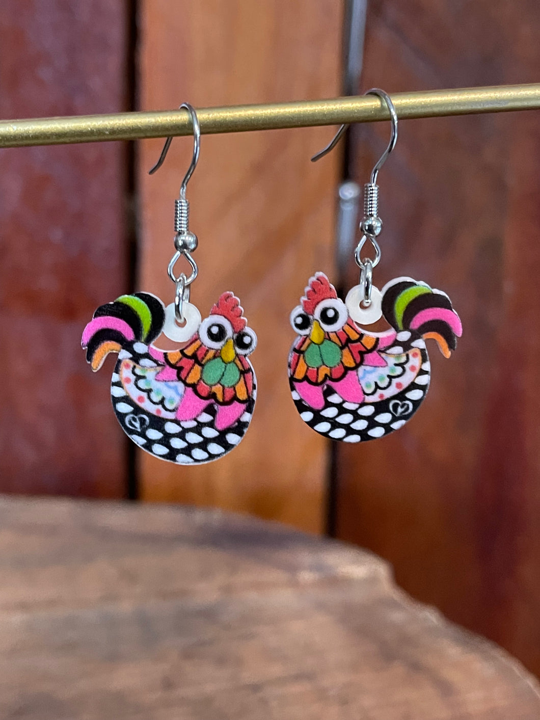 Earrings - Farm Life - Funky Chickens 01