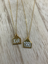 Load image into Gallery viewer, AAA Travel Tag Necklace Yellow Gold ENGRAVED