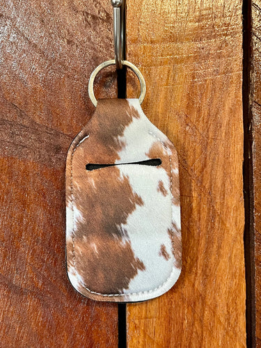 Keyring - Sanitiser Holder - Cowhide Print