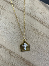 Load image into Gallery viewer, AAA Travel Tag Necklace Yellow Gold ENGRAVED
