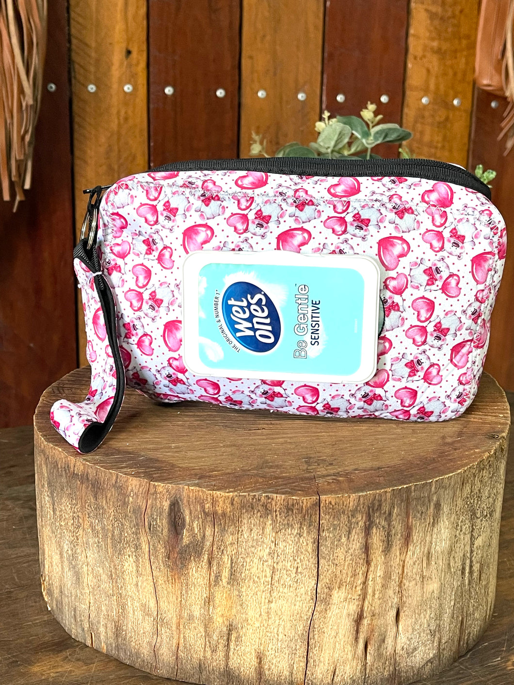 Baby Wipes Holder - Pink Teddies