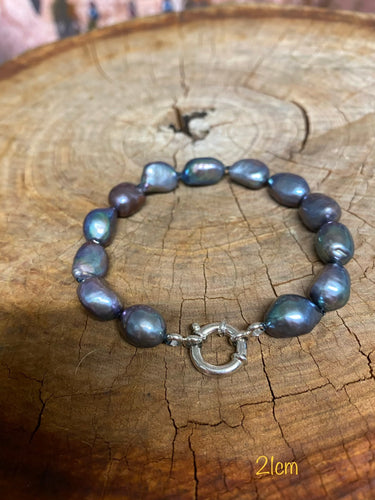 Bracelet - Baroque Freshwater Pearl - Peacock