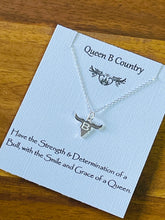 Load image into Gallery viewer, Necklace - Bullhead Strength &amp; Determination ENGRAVED