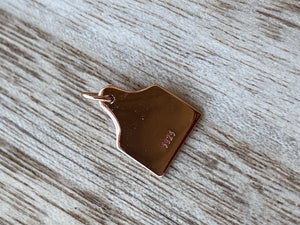 AAA - Necklace - Cattle Ear Tag - Pendant & Chain - Sterling Silver, Rose Gold, Yellow Gold