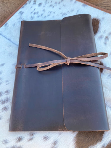 Notepad Cover /Log Book Cover / Diary Cover - Leather - A4 Expandable