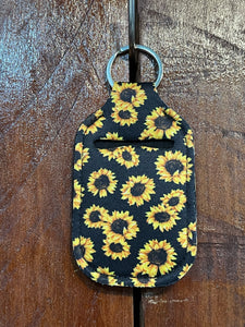 Sanitiser Holder Keyring - Sunflower