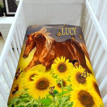 Load image into Gallery viewer, Doona Cover - Personalised Horse + Sunflowers 🌻
