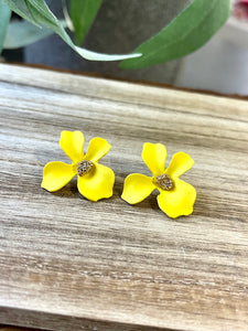 Earrings - Blossoms Yellow