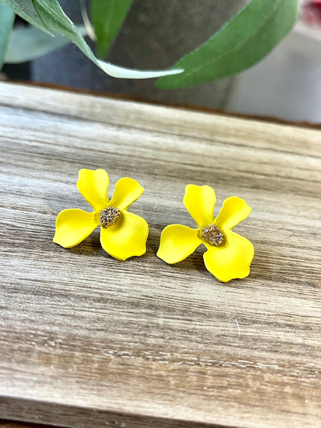 Earrings - Blossoms Yellow