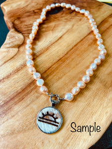Necklace - Pearl + Personalised Pendant