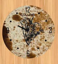 Load image into Gallery viewer, Clock - Personalised - Cowhide